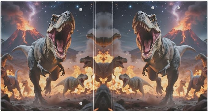 3 Ring Binder Dinosaur Roar 1.5" Round Ring Binders View Binder with 200 Sheet for Kids School Supplies Women Men Office, 1 Pack