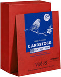Veritas Red Cardstock 8.5 x 11 Letter Size, 110LB/199GSM Heavyweight Colored Card Stock Printer Paper, 100 Sheets Thick Red Cardstock for Printing, Copy, Invitations, Crafts, DIY Projects