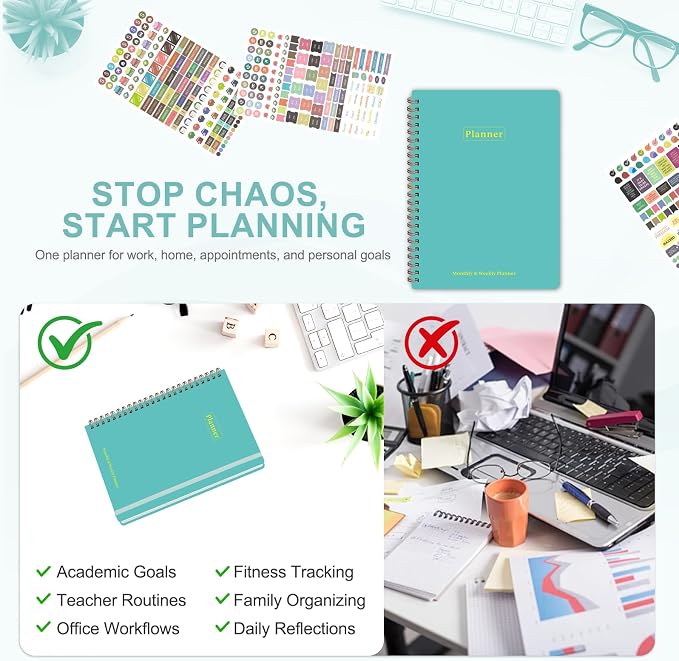 2027 Planner, Weekly and Monthly Calendar Planner Book, JAN 2027 - DEC 2027
