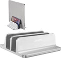 JARLINK Double Vertical Laptop Stand, Adjustable Aluminum Desk Dock, Black | Vertical Laptop Holder Fits up to 17.3" Notebooks, Space-saving Desktop Organizer for MacBook, Surface, Dell & Gaming Laptops