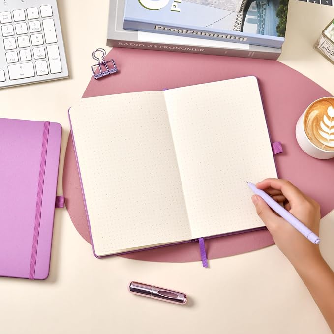 Dotted Journal/Notebook - Dot Grid Hard Cover Notebook, 5.3'' x 8.26''
