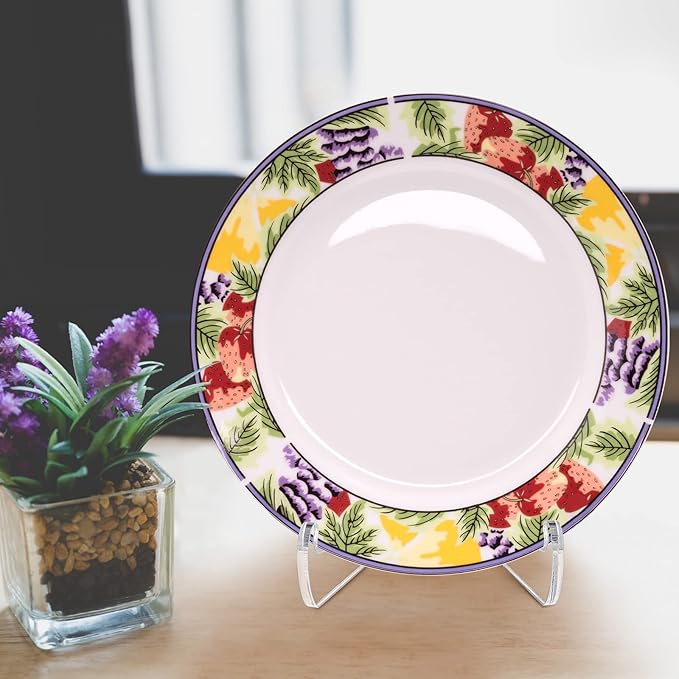 Chunful 2 Pieces Acrylic Plate Stands Clear Acrylic Easels Display Stands with Deep Support Shelves for Display Card Holder Photos Book Picture Table Top Holder Home Decors (3 x 2.6 x 2.2 Inch)
