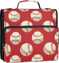 Baseball Balls Red 3 Ring Binder Bag 1.5 inch Binder Organizer with Zipper Shoulder Strap 500 Sheet Documents Storage for School Office