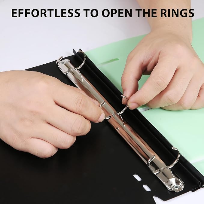WOT I 12-Pack 1 Inch Telescoping 3 Ring Binder, Expandable Flexible Binder - Patented Design for Easy Portability, Holds 8.5"x11" Paper, Perfect for School, Office&Home Organization