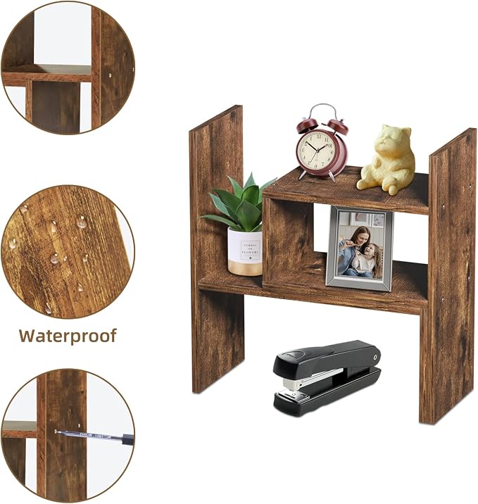 TY ARTS & CULTURE Expandable Wood Desktop Organizer Countertop Bookshelf | expandable desk bookshelf, multipurpose display shelf rack,countertop shelf, home office bookcase,tabletop storage