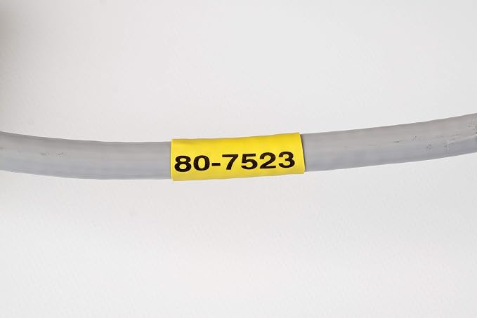 Brady Authentic (M21-125-C-342-YL) PermaSleeve Heat Shrink Tubing for Control / Electrical Panels, Wire Harness, BlackonYellow- For M210, M210-LAB, M211, BMP21-PLUS and BMP21-LAB Printers, .235"W 7'L