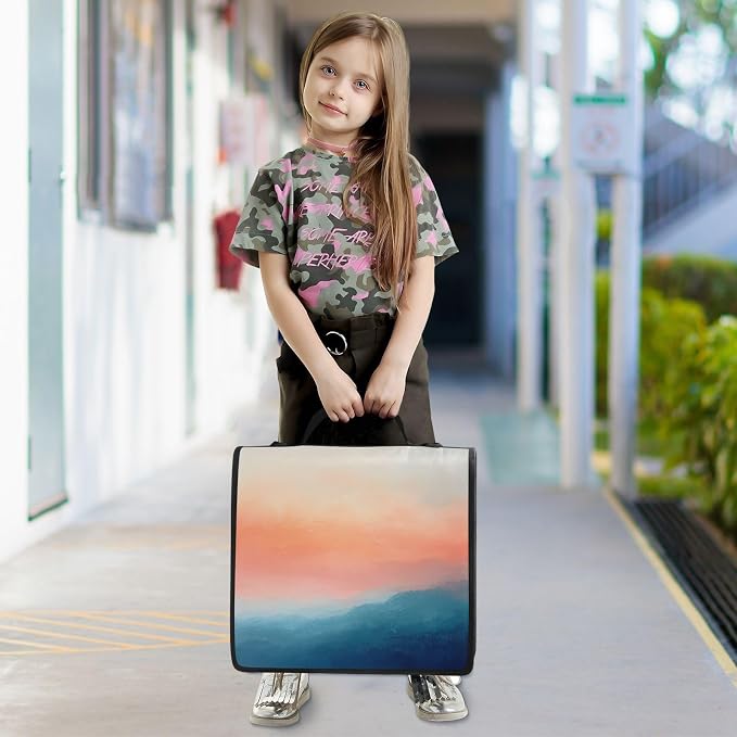 Ombre Smoky Mountains Zipper Binder with Shoulder Strap Trapper Keeper 3 Ring Binder Organizer Large Capacity Multiple Compartments for School Office