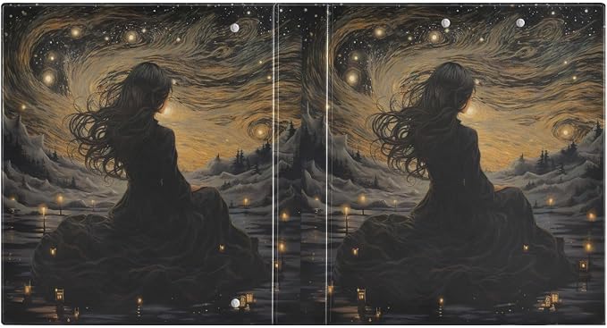 Custom 3 Ring Binder Goddess Starry Sky 1.5" Round Ring Binders Personalized Name View Binder with 200 Sheet for Women Men Office Kids School Supplies, 1 Pack