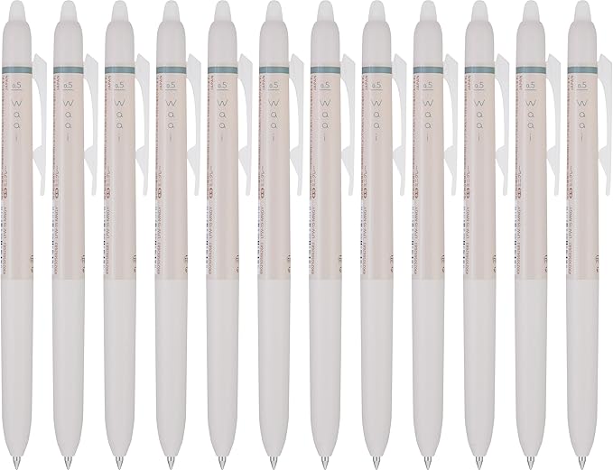 PILOT FriXion Waai Retractable & Refillable Erasable Gel Pens, Extra Fine Point 0.5 mm, Gray Ink, 12 Count