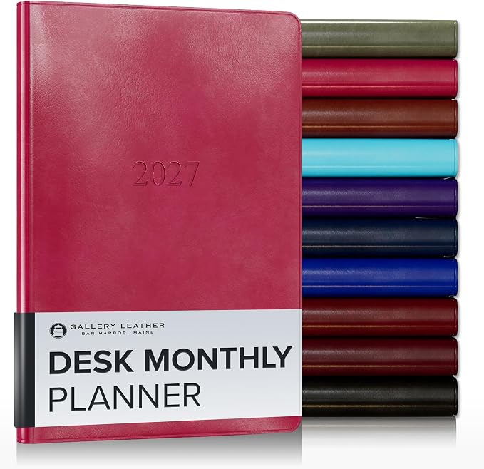 Gallery Leather Desk Monthly Planner 2026-2027 Acadia Wild Rose