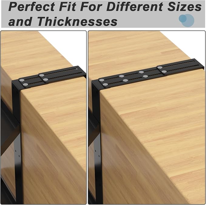 6 Pcs Cubicle Shelf Hanger Extenders for Office Desk Width Extension Black | Metal Cubicle Storage Hangers Expanders for Office Organization, Workstation Shelf Extension