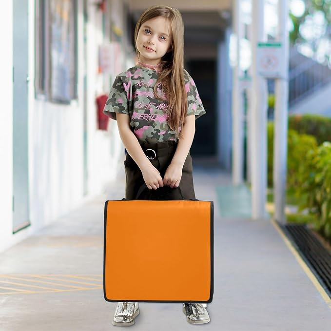 YETTASBIN Orange 3-Ring Zipper Binder with Shoulder Strap & Handle - 1.5" Binder Organizer Water-Resistant Expandable File Folder with Multi Pocket for School & Office Supplies