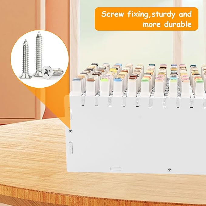 mumisuto Art Marker Storage Rack, Marker Storage Organizer Marker Pen Organizer Holder Hold 120 Markers Marker Holder Organizer with Divider for Pens Colored Pencils Art Brushes (120 Markers)