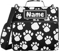 Custom White Black Paws Print 3 Ring Binder Bag 1.5 inch Personalized Name Binder Organizer 500 Sheet Documents Storage for School Office