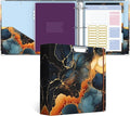 3 Ring Binder, 3 Inches Round Ring Binder with Clipboard, Dividers Tabs, PVC Zipper Bag Sleeves & to Do List Planners for Women, Men, School, Office Supplies, Abstraction