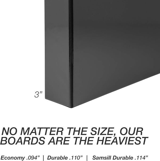Samsill Durable 3 inch 3 Ring Binder, D Ring Binder, 100% Recycled Chipboard, White, Pallet of 288 Binders in 24 Cartons
