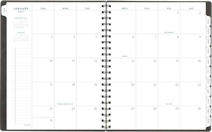 AT-A-GLANCE® Signature Collection 2027 Weekly Monthly Planner, Gray, Large, 8 1/2" x 11"