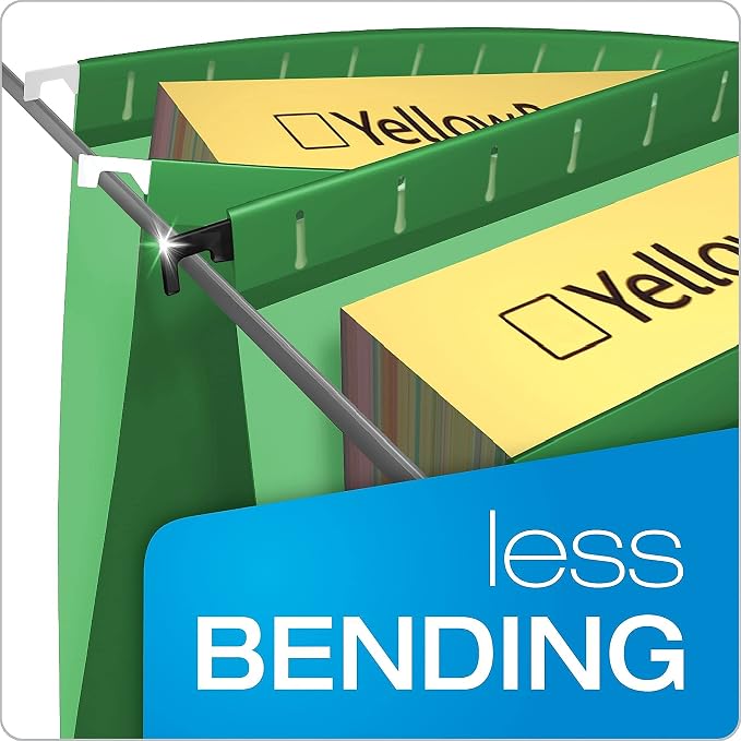 Pendaflex SureHook Reinforced Hanging Folders, Letter Size, Bright Green, 1/5 Cut, 20/BX (6152 1/5 BGR)