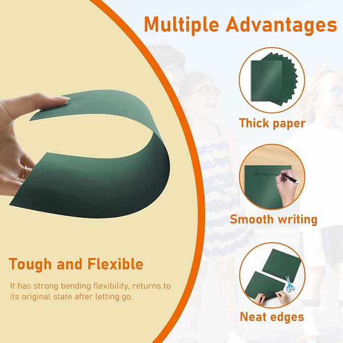 Guakicae 28 Sheets Dark Green Shimmer Cardstock 8.5 x 11 Craft Paper 92lb | Heavyweight Glossy Paper Card Stock for Wedding, Greeting Cards, Making Cards, Office Printing