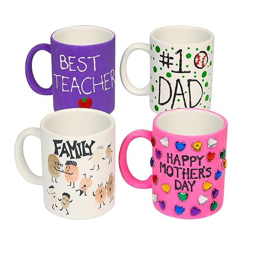 Colorations Decorate Your Own Ceramic Mugs, Unglazed Ready to Craft | Set of 6