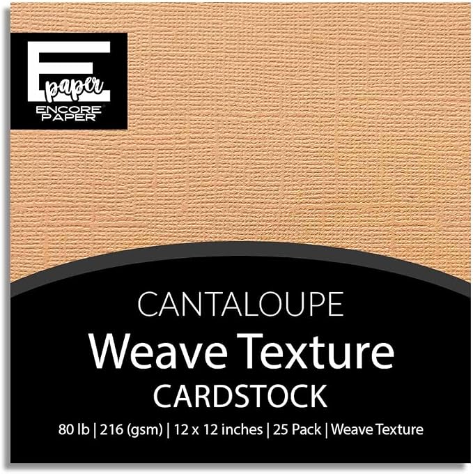 Cantaloupe—12x12 Textured Cardstock | 80lb Textured Orange Scrapbook Paper | Premium Cardstock for Cricut Cutting | 25 Sheets