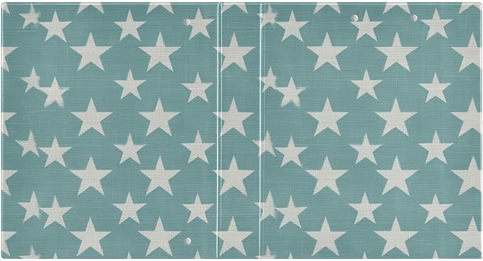 Simple Star Hard Cover Ring Binder 1.5 Inch 3 Ring, Printed Ring Binder with Metal Non-Slip Clip Clear Pocket Water Resistant Round Ring Binders for Recipe Budget Office