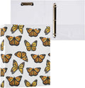 Watercolor Monarch Butterfly Binder 3 Ring 1.5 Inch Binder with Clipboard&Pockets, Hardcover Binders Heavy Duty Large File Folder for Office School Supplies - Holds 200 Sheets