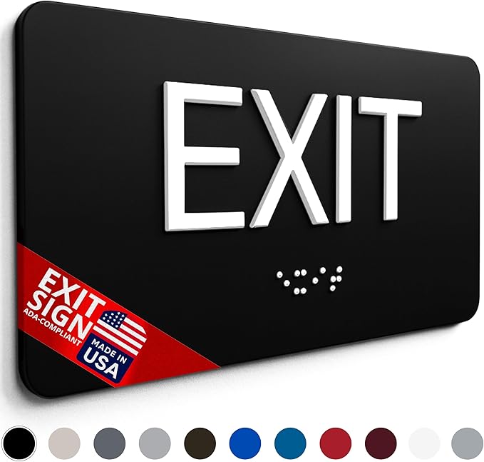 ADA Compliant Sign with Braille (6" x 3" Silver)