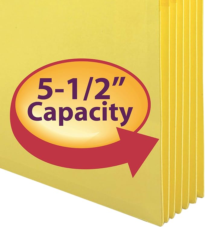 Smead Pocket, Letter, Straight, 5.75-Inch Expansion, Yellow, 10 per Box (73243)