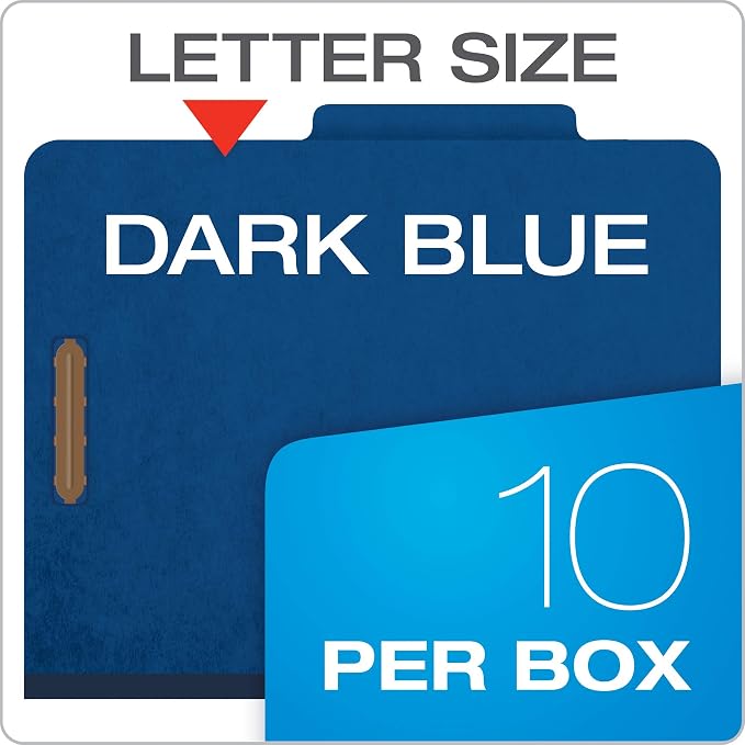 Pendaflex Classification File Folders,1 Divider, Durable File Organizer for Home, School or Office, Letter-Size Folders for Files, Paper Organizer, Durable Prongs, (B006NVMJCC)