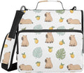 Capybara Cute Print Zipper Binder Bag 3 Ring with Shoulder Strap & Handle Multi Pocket Binder Organizer Bag Large Capacity for School Office Supplies