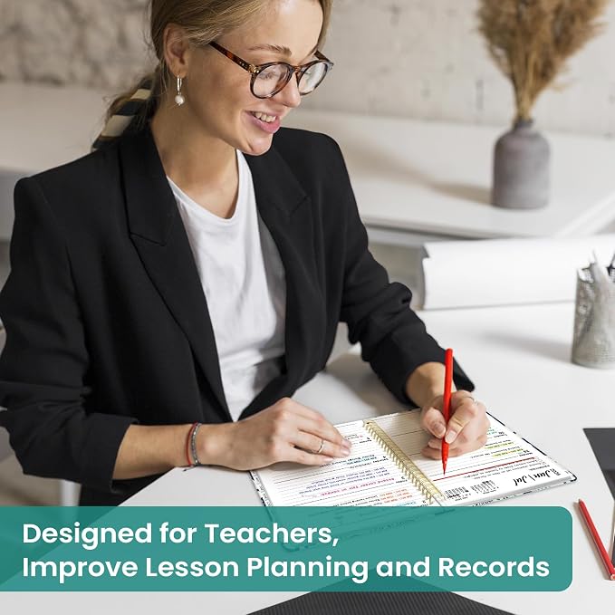 Taja Planner 2026-2027, Jul 2026-Jun 2027 Monthly & Weekly Calendar Planner | 6.3" x 8.5", Hardcover Academic Calendar, Teacher Student Agenda Book with Tabs, School Office Supplies, Octopus Drift