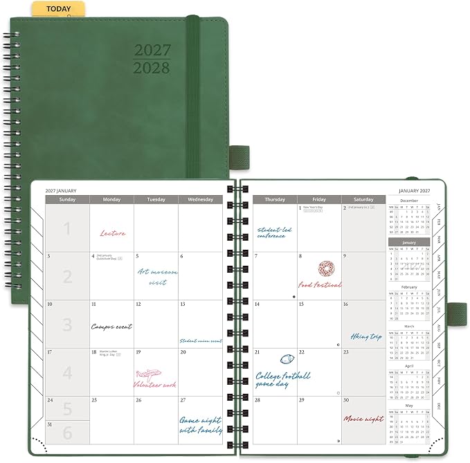 POPRUN Monthly Planner 2027-2028, 6.5"x8.5", 18 Month, Jan 2027-Jun 2028