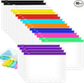 40 Pieces Binder Pockets 6 Hole Zipper Pouch 6 Ring B6 Pockets with Zipper Binder Folders Plastic Pouches Loose Leaf Bags Waterproof PVC Document Filing Bag