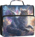 Unicorn Cat with Wings 3 Ring Binder Bag 1.5 inch Binder Organizer with Zipper Shoulder Strap 500 Sheet Documents Storage for School Office