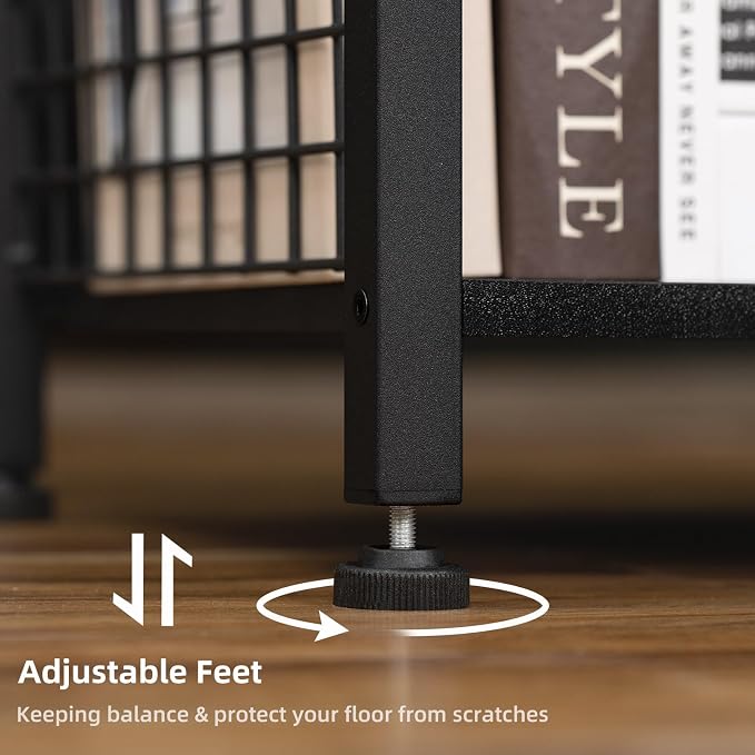 Lerliuo 3-Tier Printer Stand with Fabric Drawer and Shelves, Pure Black | Three-tier printer stand with fabric drawer and two shelves for paper, office supplies, scanners and fax machines