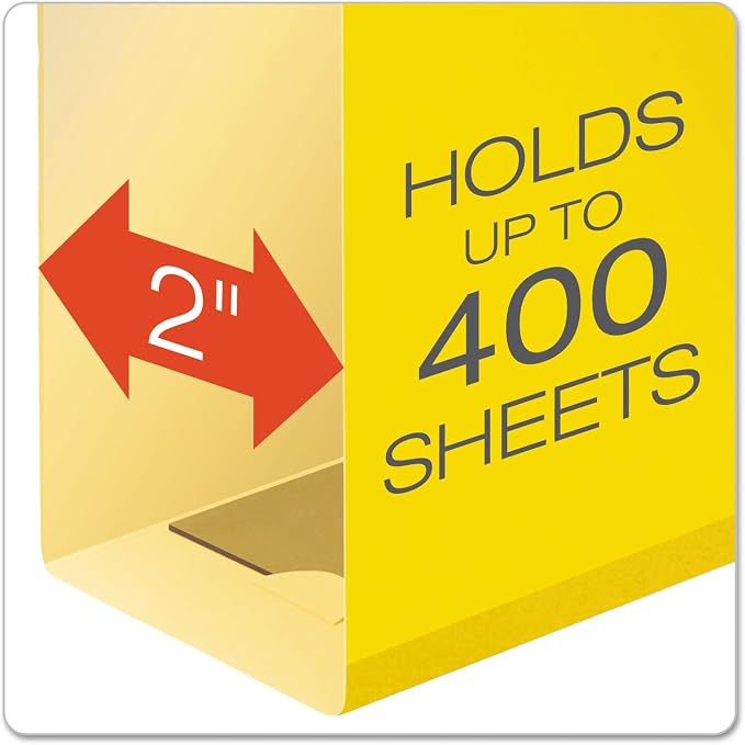 Pendaflex Extra Capacity Reinforced Hanging Folders, Letter Size, Yellow, 25 per Box (4152X2YEL)