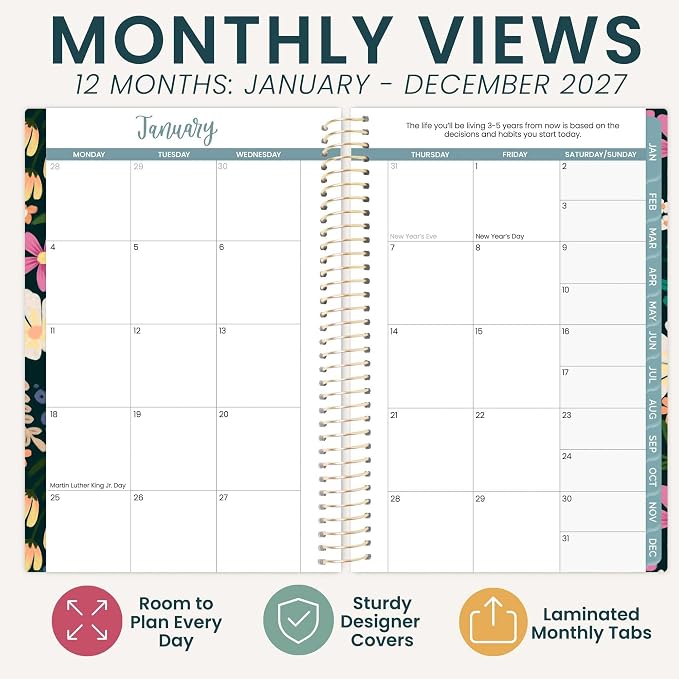 bloom daily planners 2027 Pocket Planner (January 2027 - December 2027) - 4” x 6” MINI Weekly Monthly Agenda Organizer & Calendar Year Book - Blooming Wildly