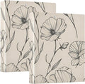 3 Ring Binder Black White Floral Vintage 1.5 inch Binders Three Ring Binders with Clipboard Fit 8.5'' x 11'' Paper 3 Interior PVC Clear Pockets for Office Supplies