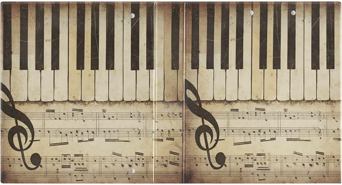 ALAZA 3 Ring Binder Piano-Music Notes Clipboard Round Ring Binder Holds 1.5 Inch Three Rings Binder Heavy Duty Binders for School Office Supplies, 1Pack