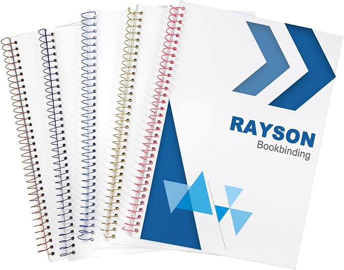 RAYSON 11.1mm Spiral Wire Coil Binding, 3:1 Pitch, 7/16" Metal Coils Spiral Binding 80 Sheets Capacity, Multicolor & Pack of 100