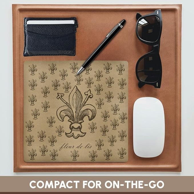 3D Rose "Brown Fleur De Lis French Vintage Art" Matte Finish Mouse Pad - 8 x 8" - mp_110397_1