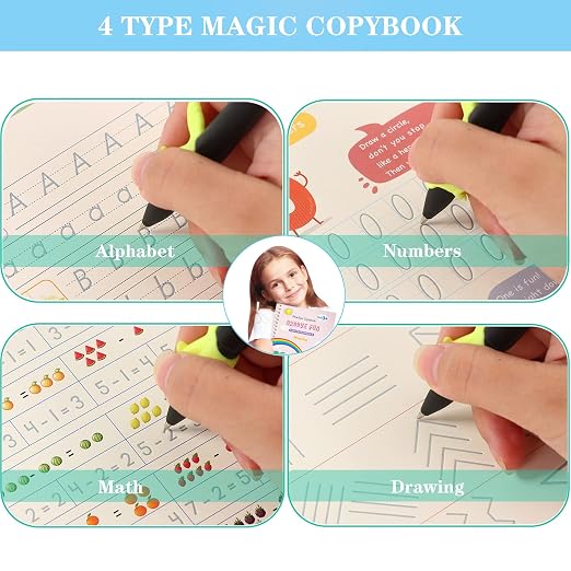 AALGO Handwriting Book Practice for Kids,Reusable Grooved Handwriting Books