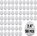 50 Pcs 2.4" White Foam Easter Eggs for Crafts – Textured Polystyrene DIY Foam Eggs for Painting, Spring Holiday Decorations, School Activities, & Handmade Ornaments – Bulk Pack, by Hygloss