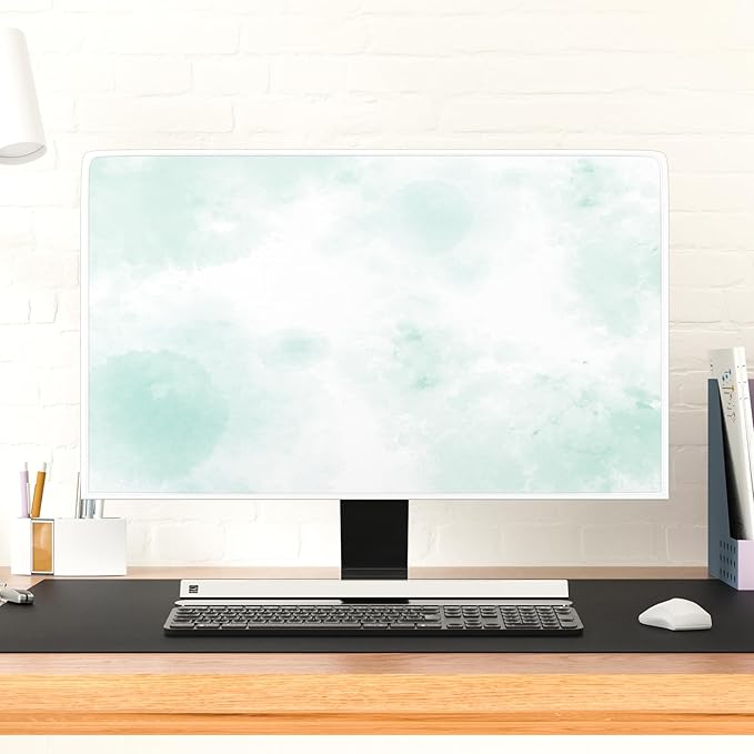Baocicco Abstract Watercolor Waterproof TV Display Screen Cover 40, 41, 42, 43 Inch Cyan Marble Dip Dyeing Dust Proof TV Covers for Television Screen Anti-Static Dustproof Protective，Mint Green