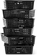 Geetery 6 Pack Classroom Storage Baskets with Handle,Black | 14''x10'' Paper Tray Holds A4 Turn in Trays Plastic Paper Baskets Desk Organizer Bin for Classroom, Library, Office, Home