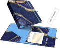 Ospelelf Mini 3-Ring Binder, 1 Inch, Cute Blue Marble Binder for 5.5" x 8.5", with 5 Tab Dividers, File Folder Labels and Low-Profile Clipboards, School and Office Supplies