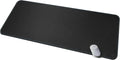 CENNBIE Leather Desk mat Protecter 47.2X19.6in Super Large(Black) | Premium stitched edges resist wear. Easy to clean. Protects desk from spills, stains ,scratches. Smooth glide. Office & home.