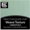 Mint Chocolate Chip—12x12 Textured Cardstock | 80lb Textured Green - Blue Scrapbook Paper | Premium Cardstock for Cricut Cutting | 25 Sheets