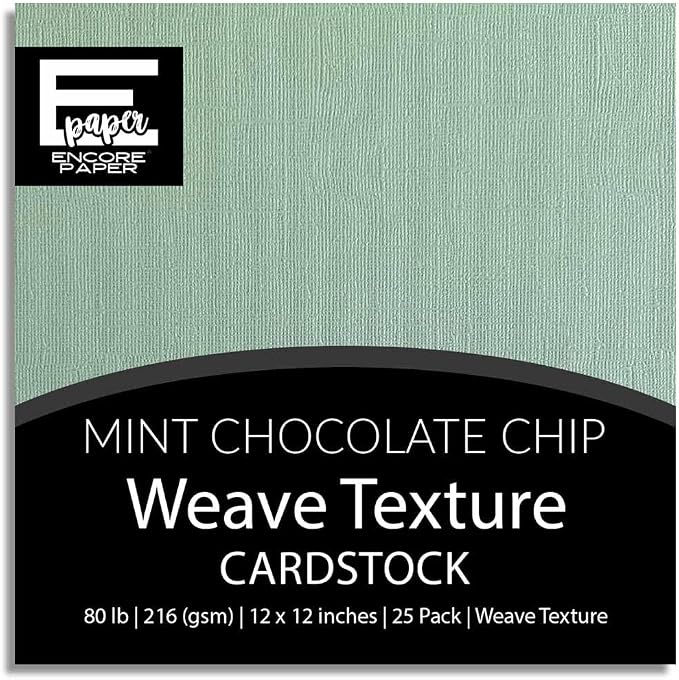 Mint Chocolate Chip—12x12 Textured Cardstock | 80lb Textured Green - Blue Scrapbook Paper | Premium Cardstock for Cricut Cutting | 25 Sheets